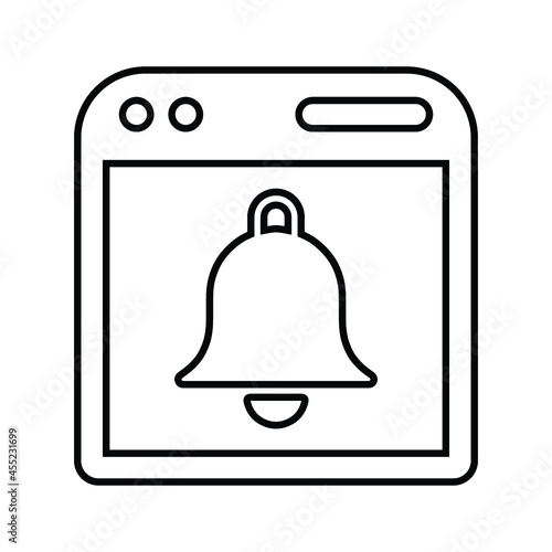 Web, alert, notify outline icon. Line art vector.