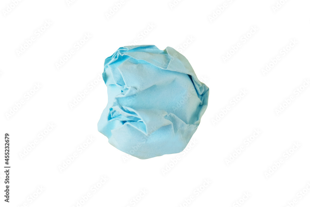crumpled paper ball isolated in white background
