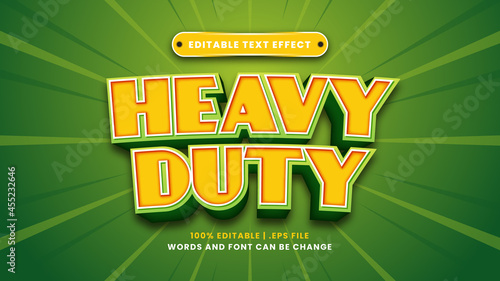 Heavy duty editable text effect in modern 3d style