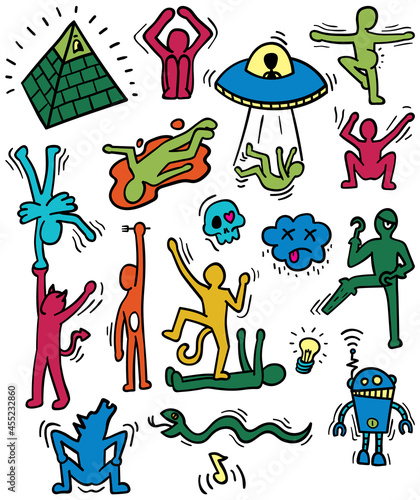 Crazy Cartoon Characters Set
