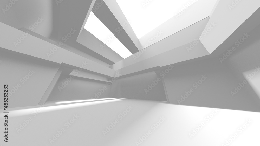 Fototapeta premium White Modern Background. Abstract Building Concept