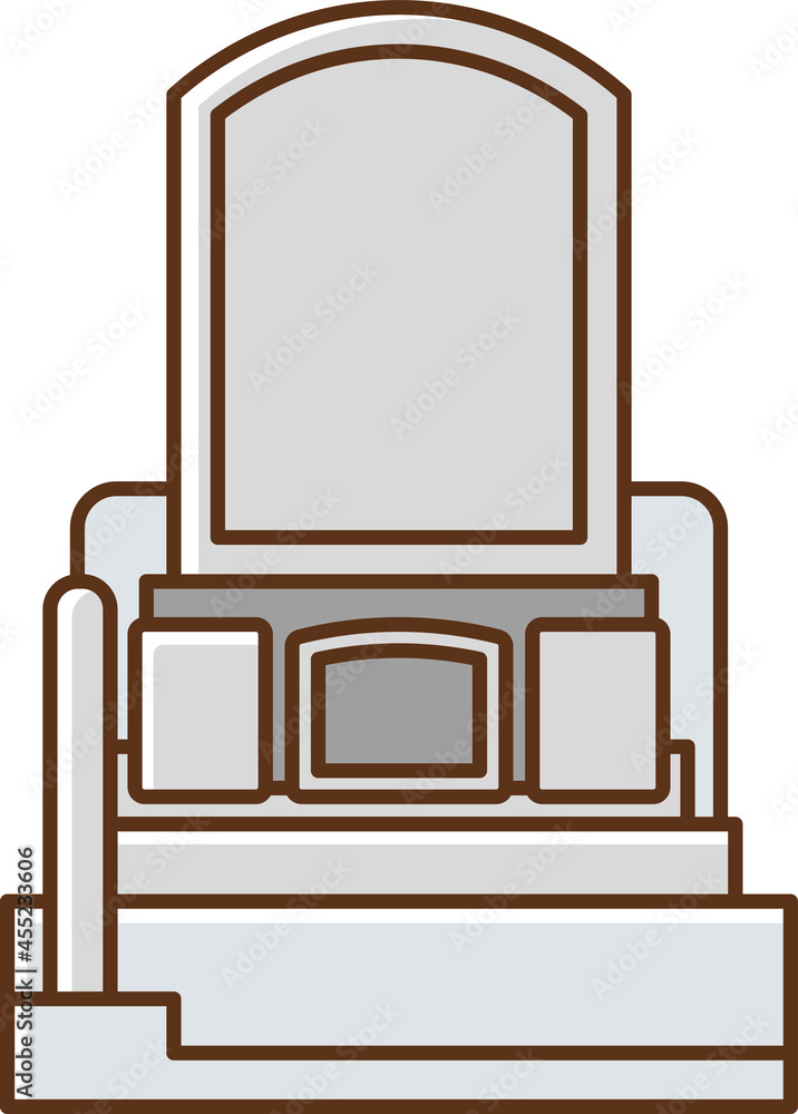 Gray Japanese and Western style tombstone seen from the front. Gray Japanese and Western style tombstone seen from the front.