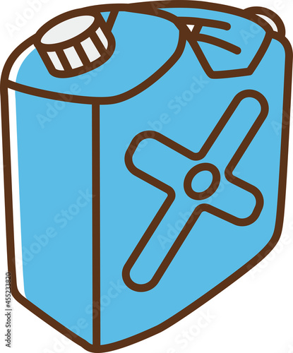 Clip art of blue polyethylene tank, viewed from an angle
