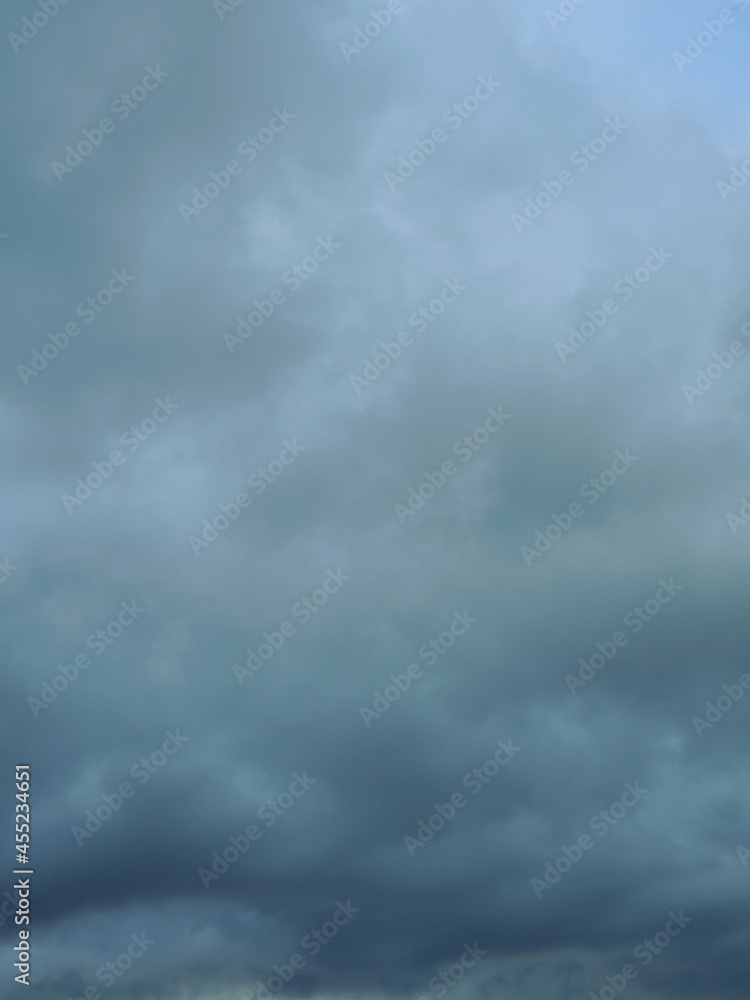 Fototapeta premium Cumulonimbus cloud formations on tropical sky , Nimbus moving , Abstract background from natural phenomenon and gray clouds hunk , Thailand 