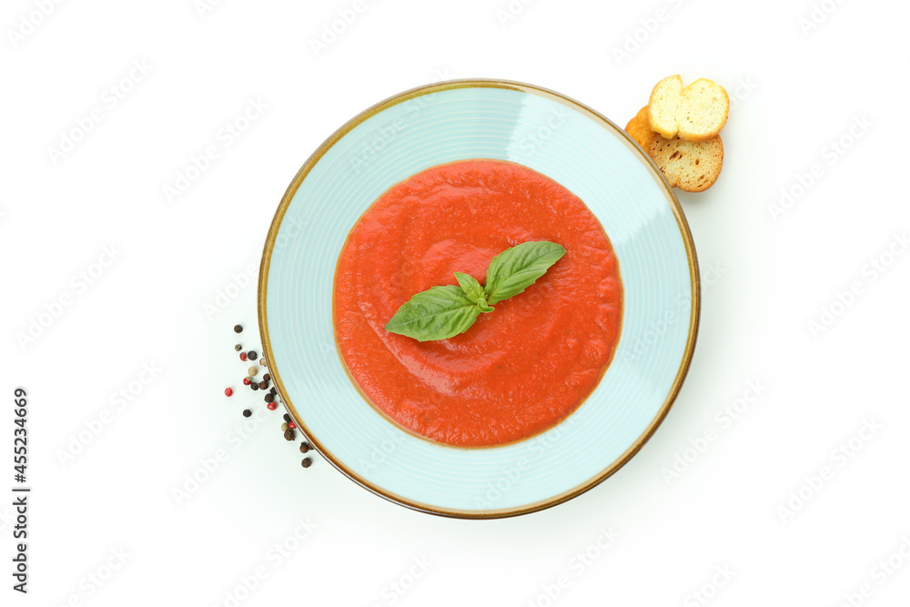 Spanish soup Gazpacho isolated on white background Spanish soup Gazpacho isolated on white background