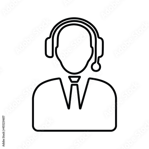 Support, customer, hotline outline icon. Line art vector.