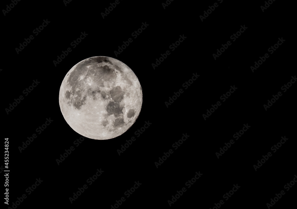 Full Blue Moon in a Black Night Sky Full Blue Moon in a Black Night Sky