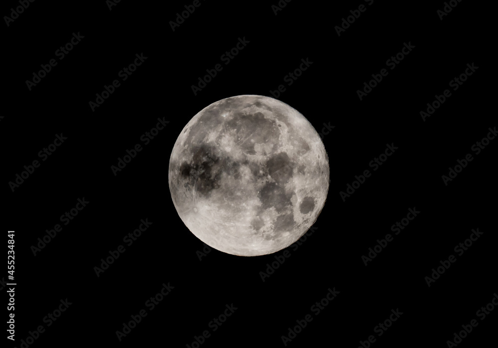 Full Blue Moon in a Black Night Sky Full Blue Moon in a Black Night Sky