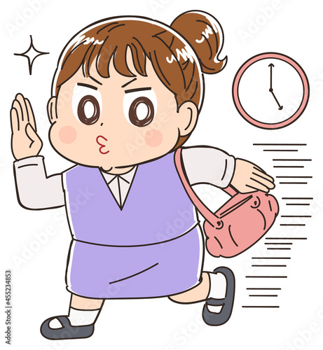 ワークライフバランスを意識して定時退社する女性OL