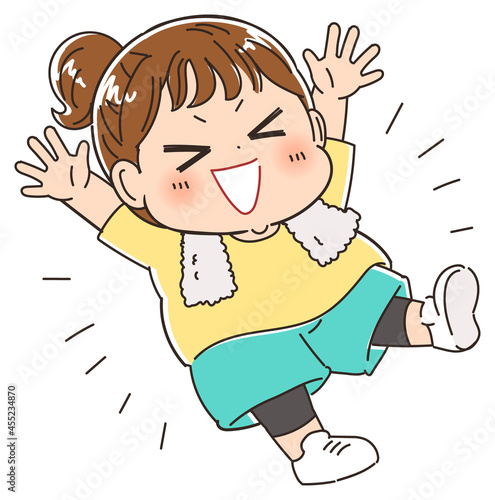運動するポジティブな女性