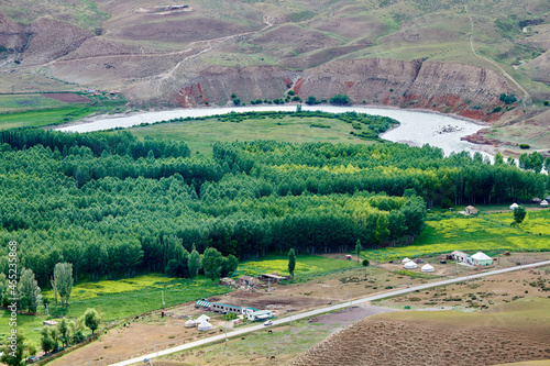 The Milk river in Tekesi county Yining city Xinjiang Uygur Autonomous Region, China. photo