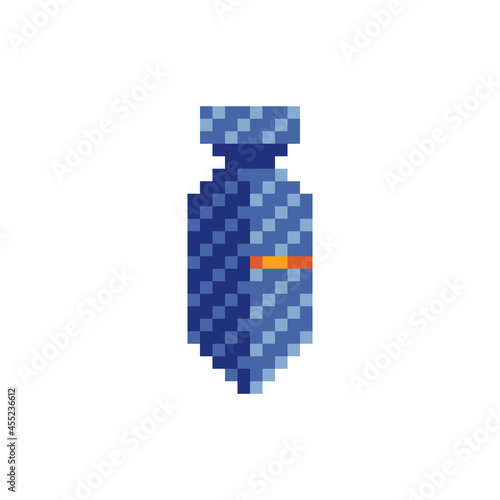 Tie pixel art icon isolated vector illustration. Design for stickers, logo shop, embroidery, mobile app.