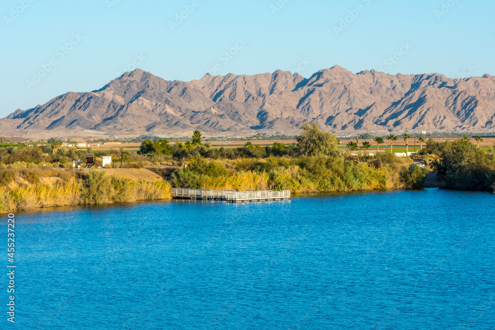 An overlooking landscape view of Yuma, Arizona An overlooking landscape view of Yuma, Arizona