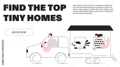 Small home with happy family and god are traveling