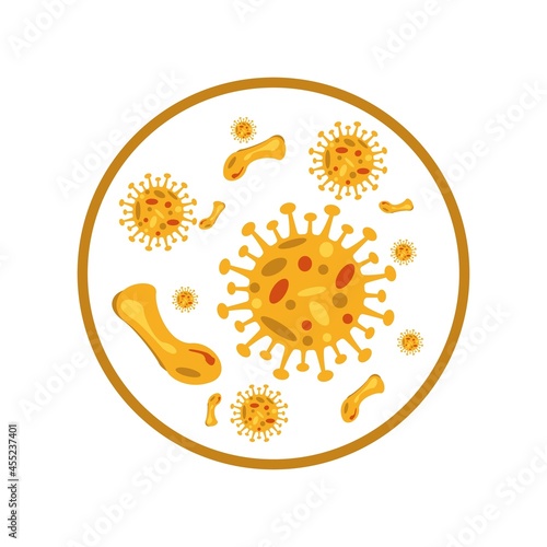 Immune system vector icon logo. Health bacteria virus protection. Medical prevention human germ. Vector illustration??????
