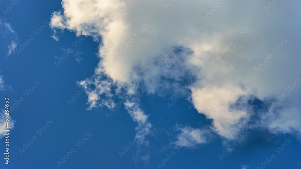 white cumulus clouds on blue sky, backgrounds and textures