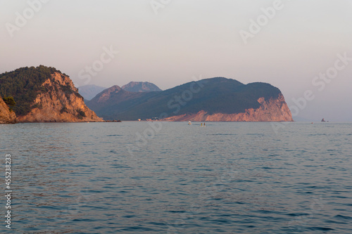 Adriatic sea at sunset in Petrovac  Montenegro