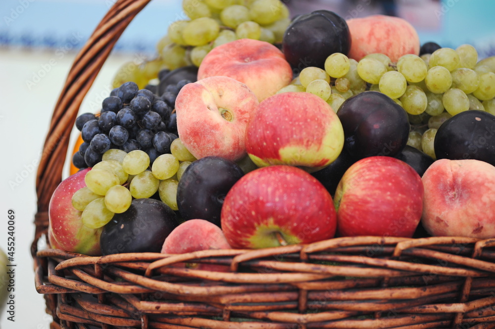 Large basket with seasonal fruits Large basket with seasonal fruits