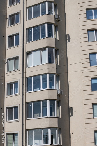 Modern European residential apartment buildings quarter. architecture, fragment of modern urban geometry.