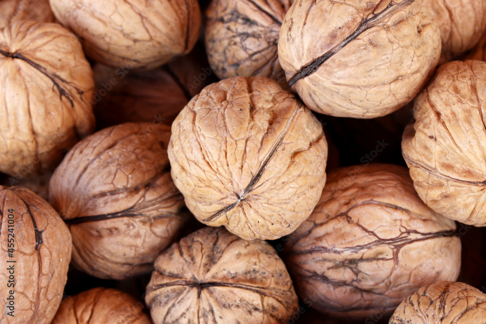 close-up dried walnuts background texture close-up dried walnuts background texture