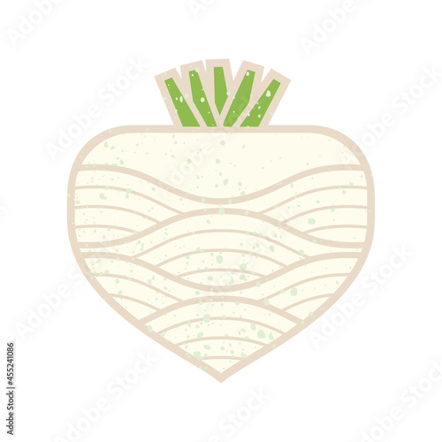 Root crop. Daikon icon with pattern isolated on white