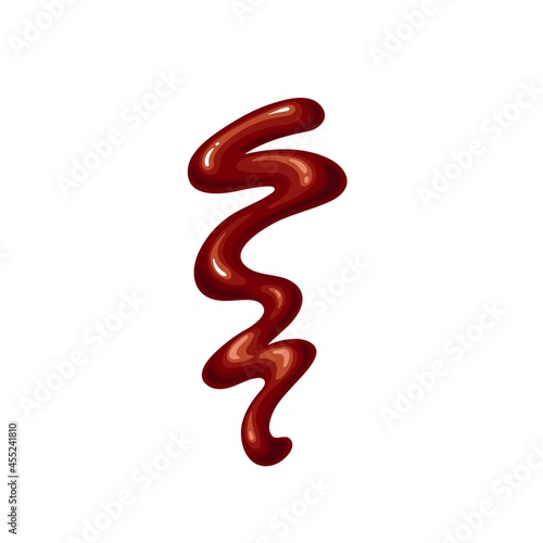 BBQ sauce spilled strips and spots.