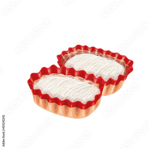 Dragons beard candy chinese cuisine icon. Asian traditional sweets vector illustration.