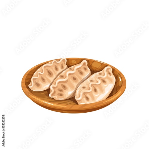 Dumplings chinese cuisine icon. Asian food vector illustration.