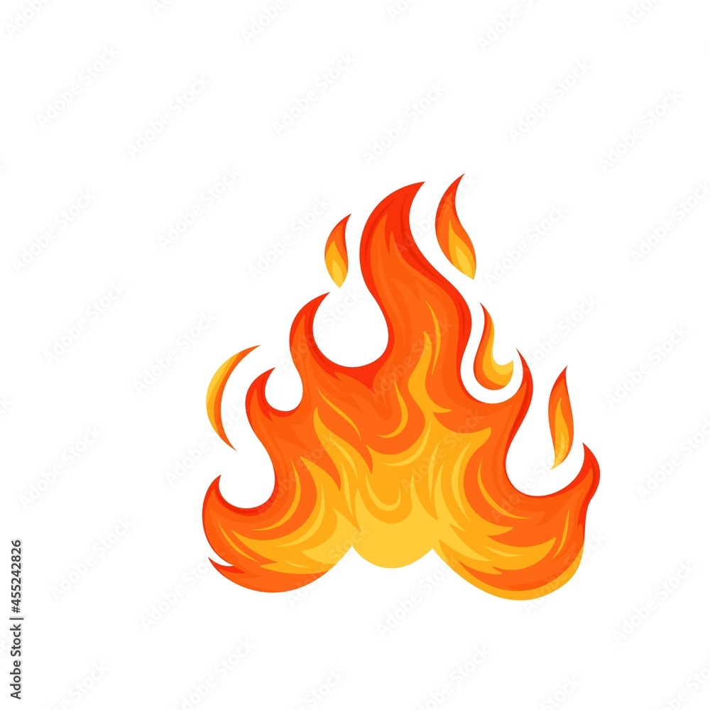Fire flame. Hot flaming element. Bonfire decorative element. Red and orange blaze vector illustration. Fire flame. Hot flaming element. Bonfire decorative element. Red and orange blaze vector illustration.