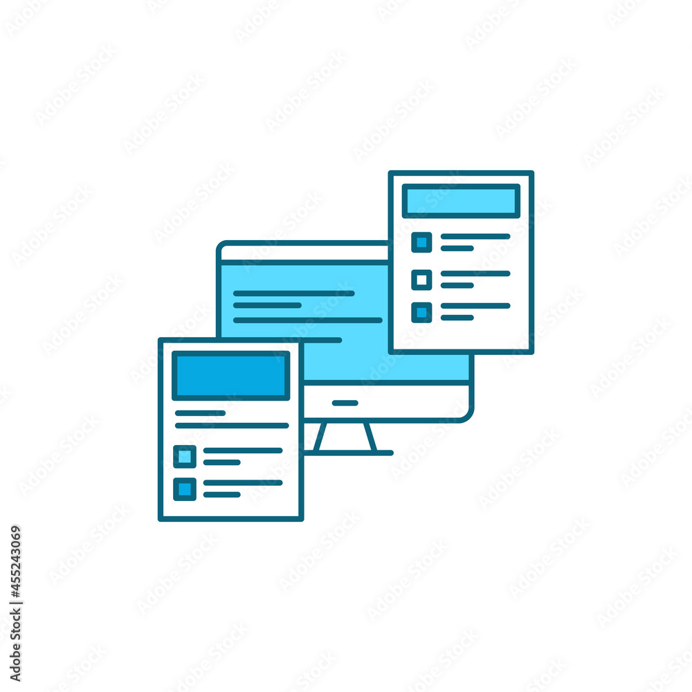 Front-end development color line icon. Front-end development color line icon.