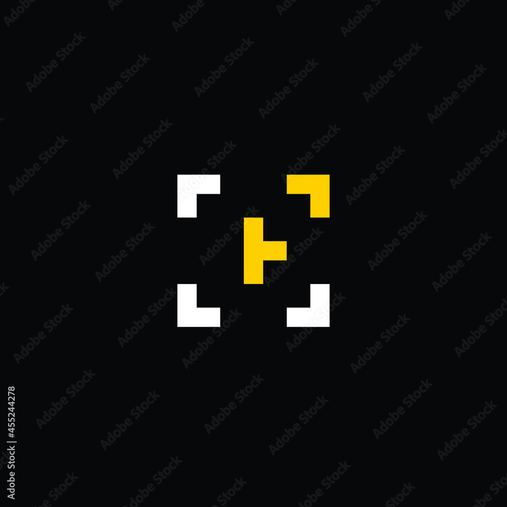 Initial letter F P camera frame photography logo Initial letter F P camera frame photography logo