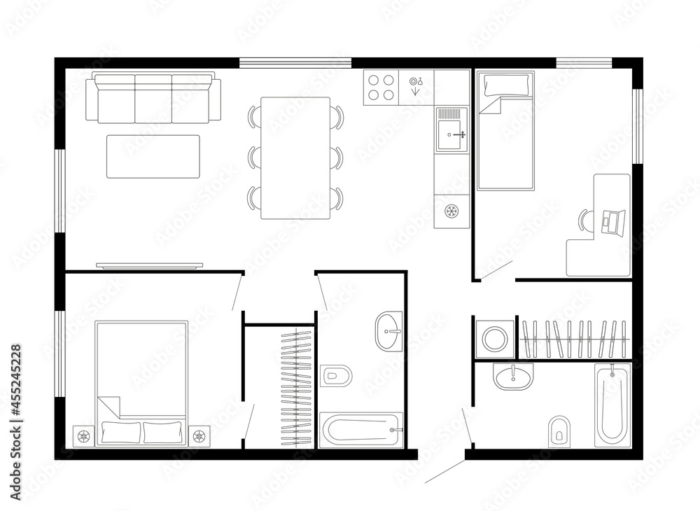 Apartment Floor Plan Two Bedroom