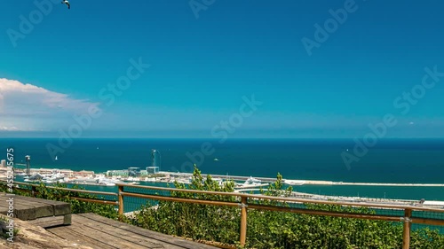 Barcelona port panorama timelapse Europe Spain 4K