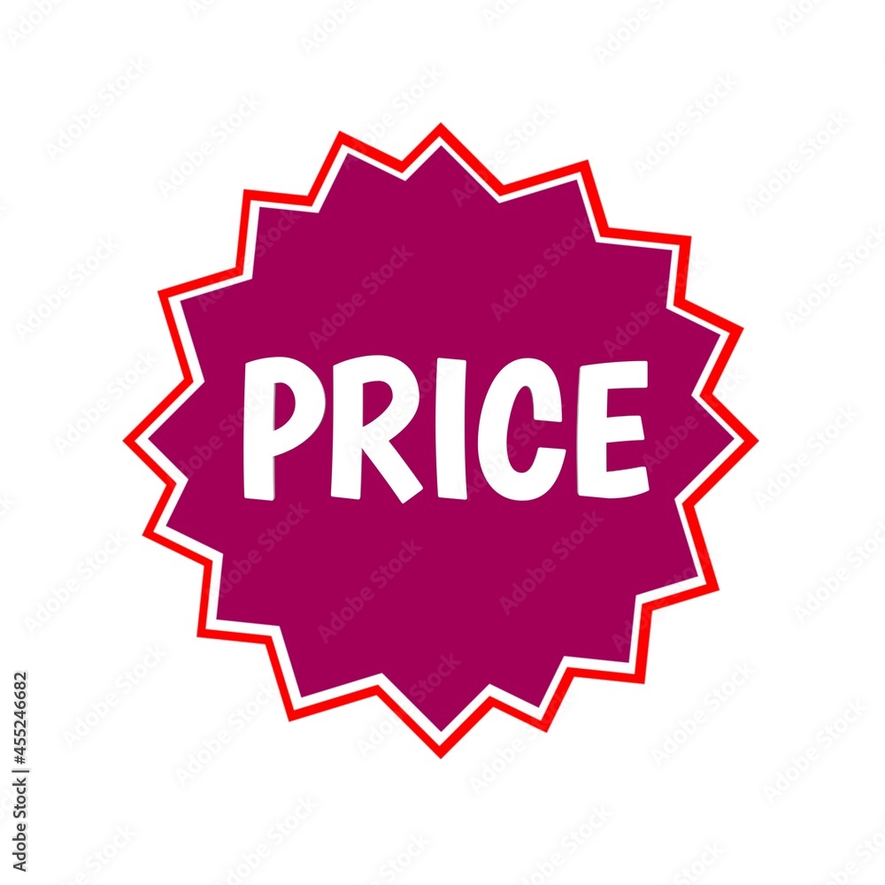 Price web icon 3d. An isolated label, sticker graphic in pink star in white letters. Business advertising and finance promotion Price web icon 3d. An isolated label, sticker graphic in pink star in white letters. Business advertising and finance promotion