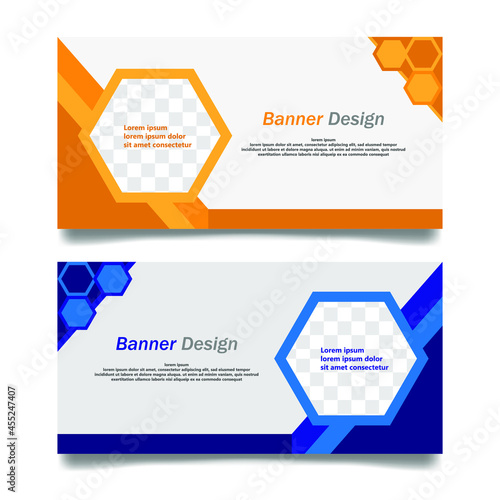 Vector abstract design banner template. banner design. abstract background design with  blue and orange color and file eps 10 for free royalty