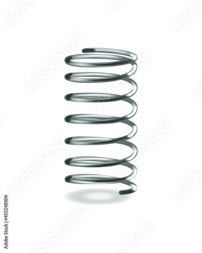 Gray metal spring isolated on a white background - 3d rendering