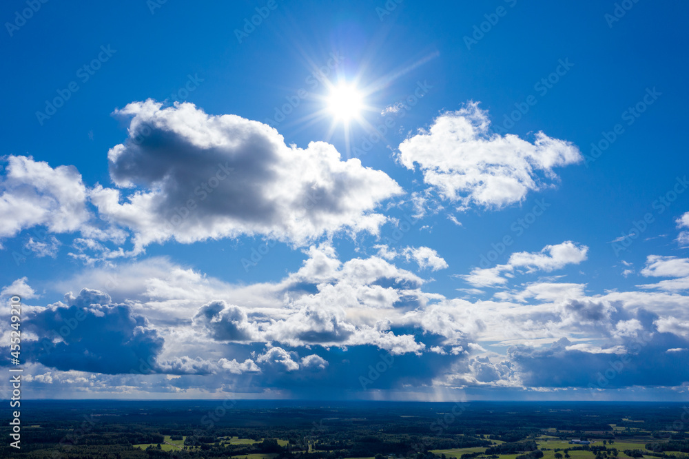 sunny and cloudy day in Latvia