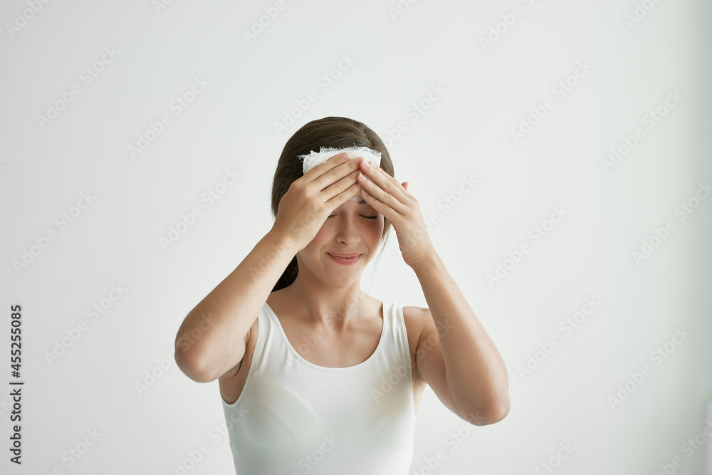 woman with headache cold treatment problem depression woman with headache cold treatment problem depression