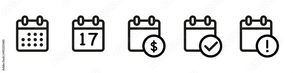 Calendar Icon collection. Set of calendar symbols. Meeting Deadlines icon. Time management .Appointment schedule flat icon icon Calendar Icon collection. Set of calendar symbols. Meeting Deadlines icon. Time management .Appointment schedule flat icon icon