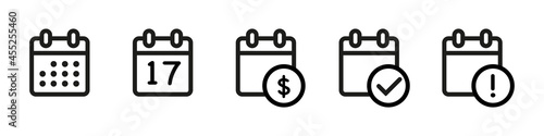 Calendar Icon collection. Set of calendar symbols. Meeting Deadlines icon. Time management .Appointment schedule flat icon icon