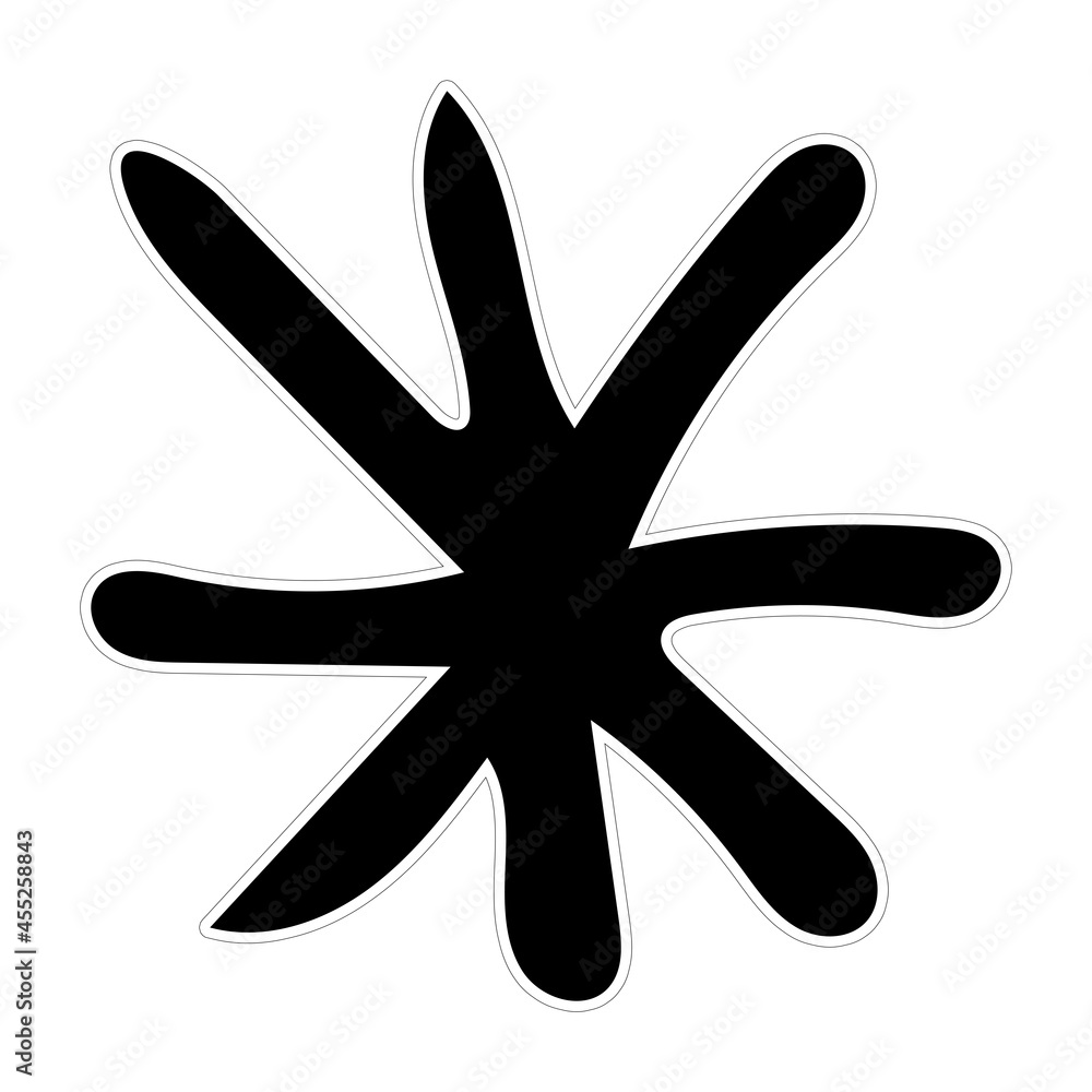 Hand Drawn Black and White Doodle Sketch Snowflake Sticker. Hand Drawn Black and White Doodle Sketch Snowflake Sticker.
