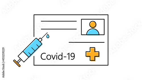 Coronavirus passport. Vaccination certificate. COVID-19 travel card during a pandemic. Vector illustration