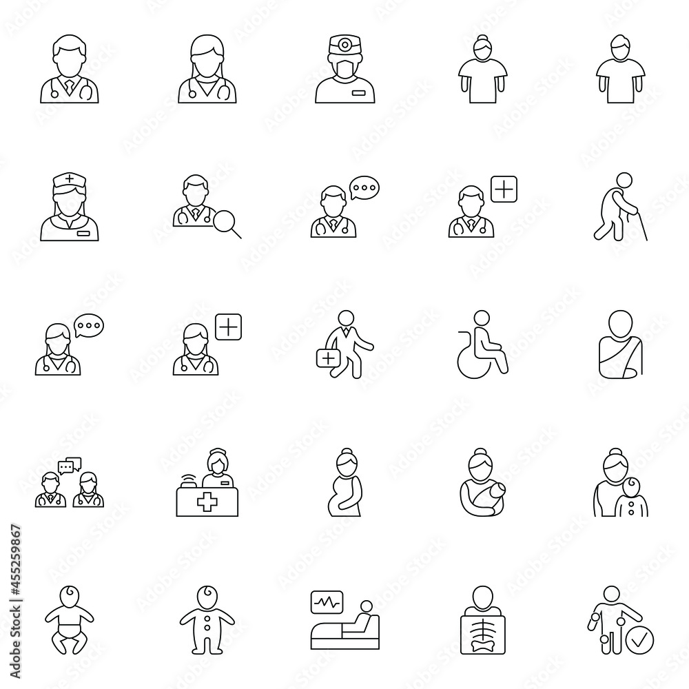 Doctor and Patient Icons Doctor and Patient Icons