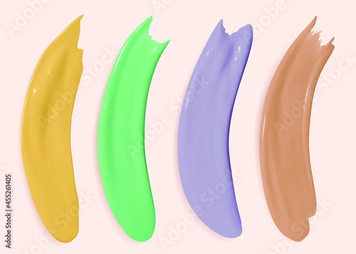 Foundation Smudges. Cosmetic Concealer Texture. Beige Fashion Creme. Skin Care Powder. Paint Foundation Smudges.