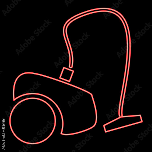 Neon vacuum cleaner red color vector illustration flat style image