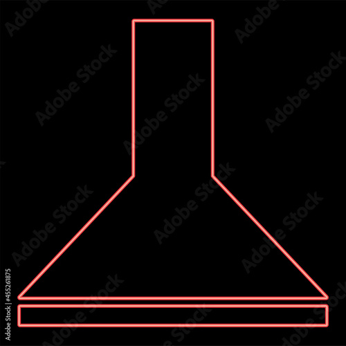 Neon exhaust hood red color vector illustration flat style image