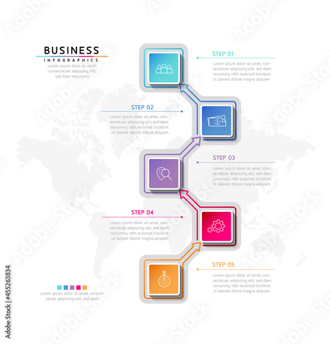 Vector illustration  infographics design  template  marketing  information  with 5 options or steps