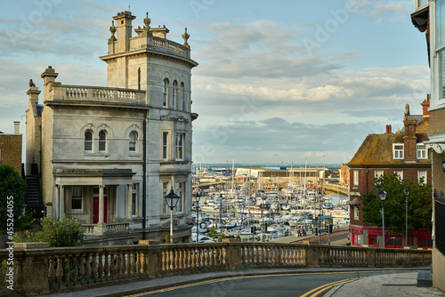 Shot of the Ramsgate Royal Harbor viewed from Albion Place in Ramsgate, UK photo
