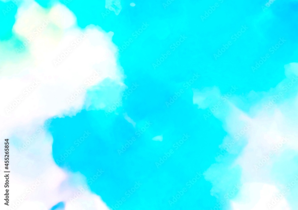 Obraz premium 水彩の水色テクスチャ背景 