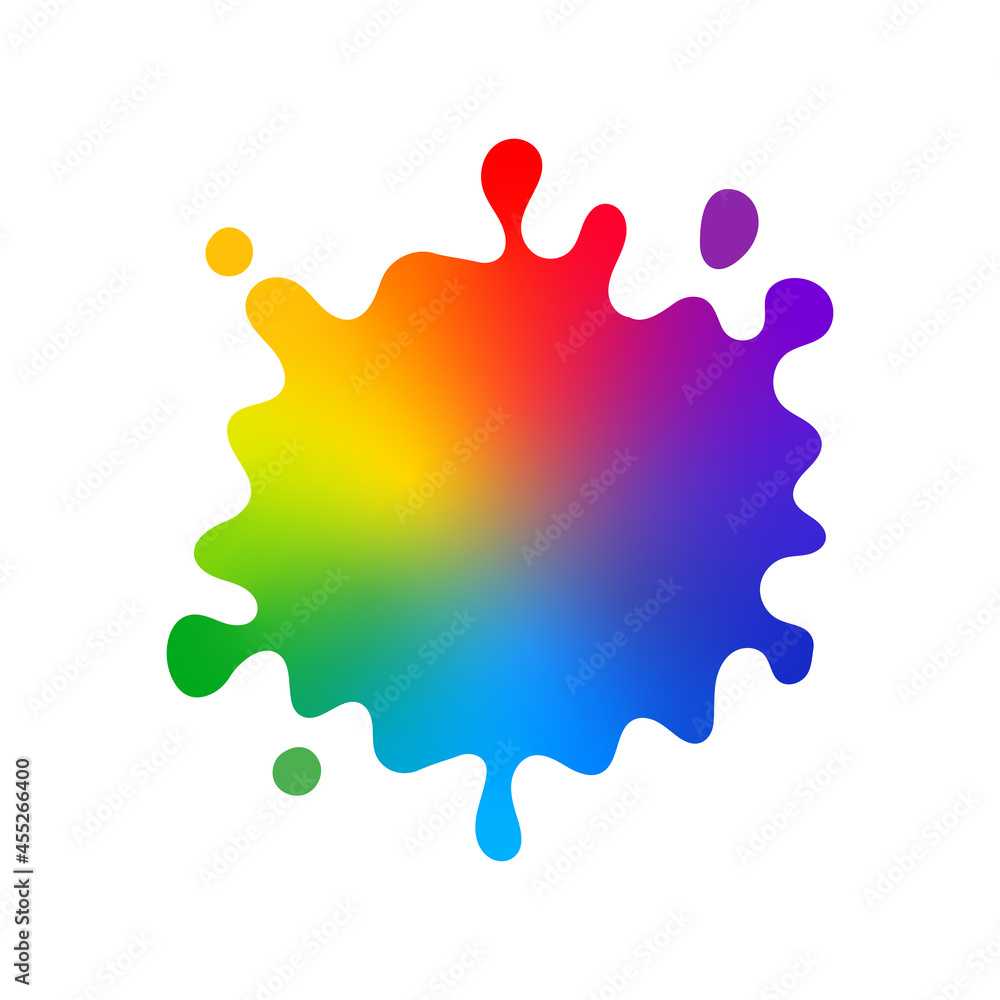 Rainbow Colored blot on the white background Rainbow Colored blot on the white background